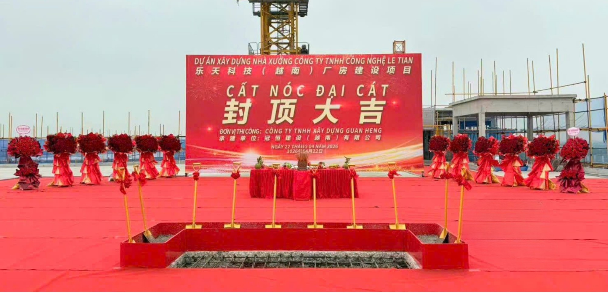 Le Tian Factory Project Tops Out at An Phat 1 Industrial Park in Hai Phong