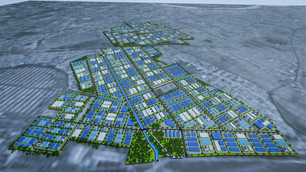 Perspective rendering of the VSIP Nam Dinh Industrial Park – Phase 1 infrastructure development and operation project.